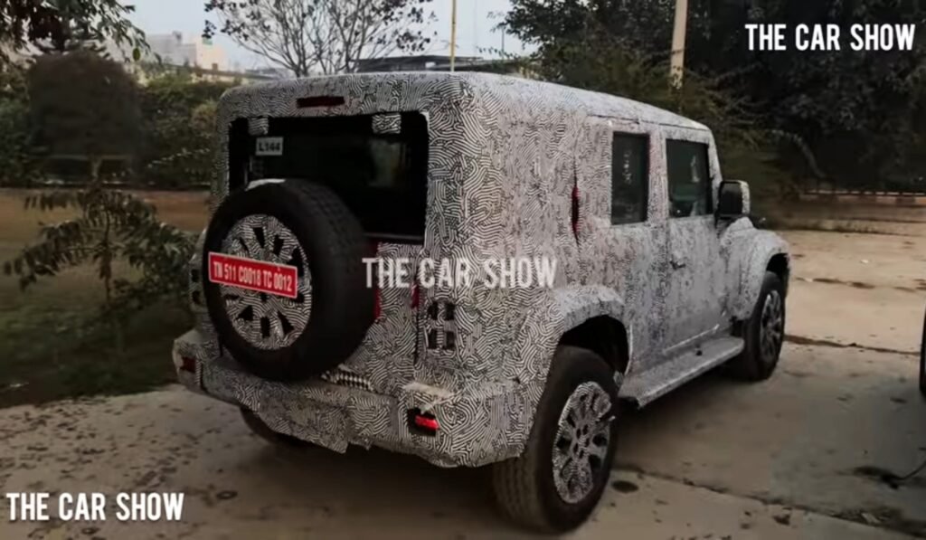 Thar 5 Door Spied 3 quarter